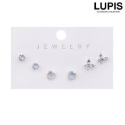 バタフライ×ハート×ストーンピアスセット