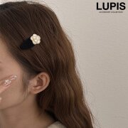 エレガントフラワーベロアミニヘアクリップ