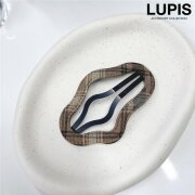 ニュアンスラインチェック柄ぱっちんヘアピン