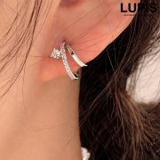 シャイニングダブルラインフープピアス