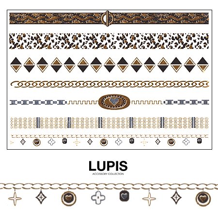 レオパードメタリックゴールドタトゥーシール