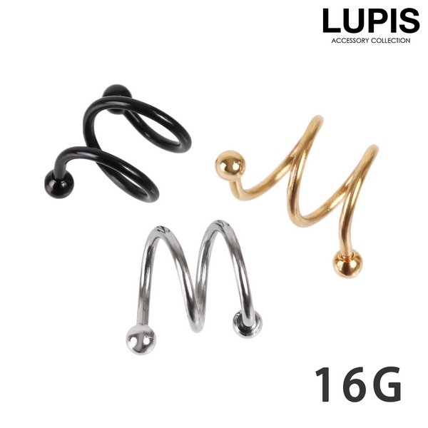 【16G】ダブルスパイラルバーベルボディピアス