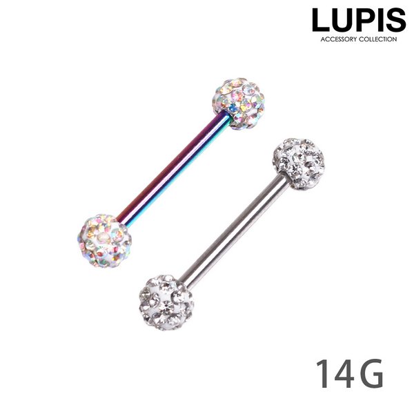 【14G】パヴェボールストレートバーベルボディピアス