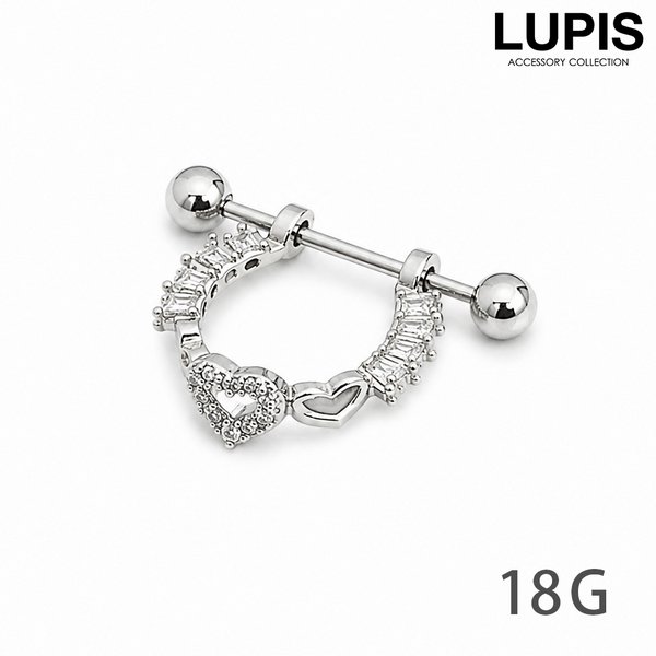 【18G】オープンハートストレートバーベルボディピアス