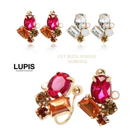 カットビジューノンホールピアス・イヤリング