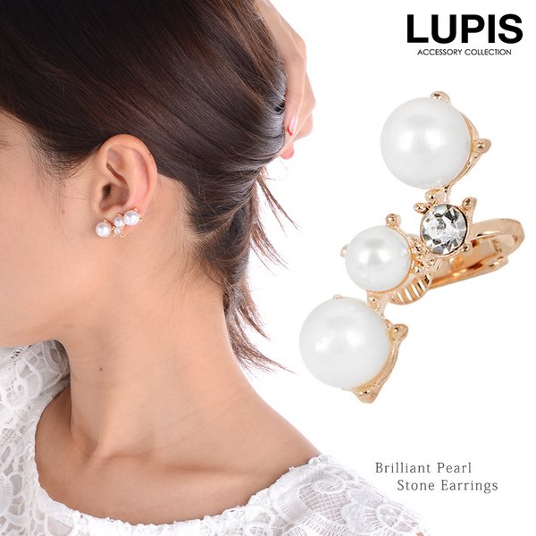 ブリリアントパールストーンイヤリング 激安イヤリングの通販販売 ルピス Lupis