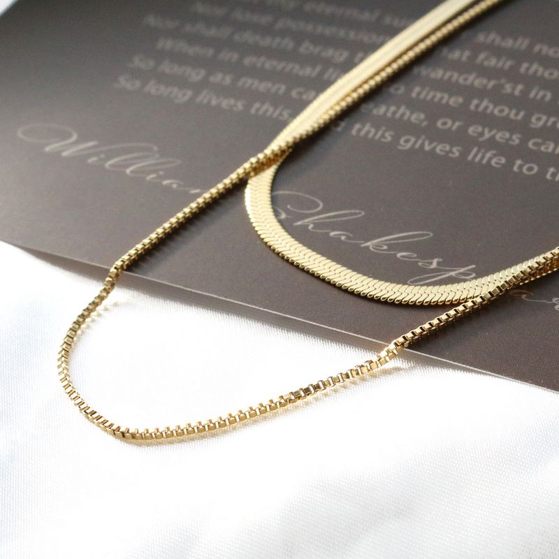 コンビチェーンレイヤードネックレス【送料無料】- 大人ジュエリーの