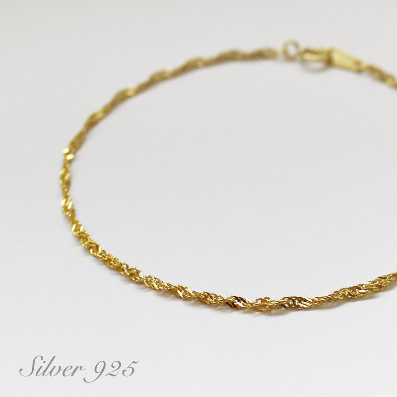 LACORDEゴールドスクリューチェーンブレスレット【送料無料】