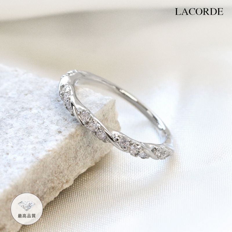 LACORDEツイストラインジルコニアリング【送料無料】