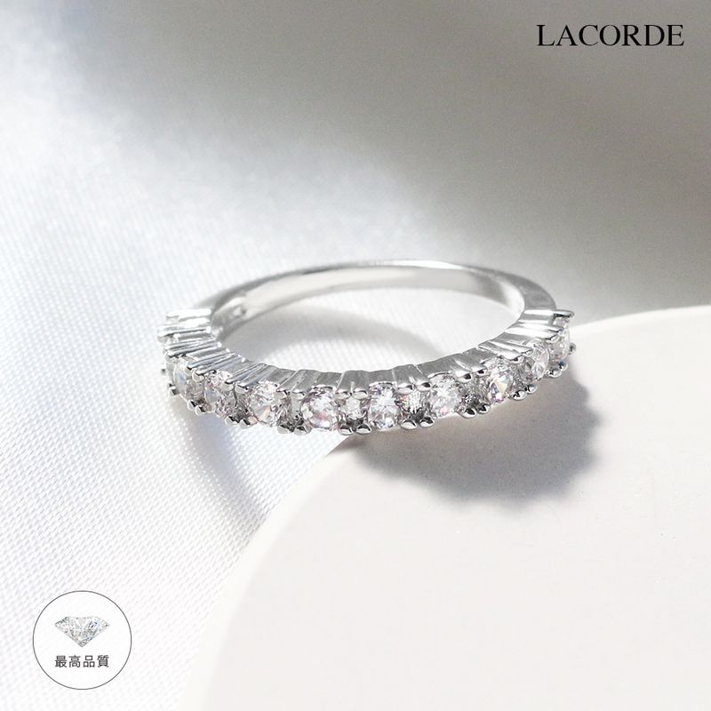 LACORDEボリュームハーフエタニティリング【送料無料】