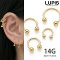 【14G】ゴールドシンプルサーキュラーバーベルボディピアス