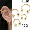 【16G】ゴールドシンプルサーキュラーバーベルボディピアス
