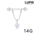 【14G】パールチャームストレートバーベルボディピアス