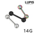 【14G】マットボールストレートバーベルボディピアス