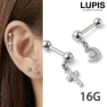 【16G】クロス×ムーンストレートバーベルボディピアス