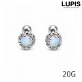 【20G】オーロラビジューストレートバーベルボディピアス
