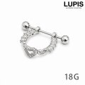 【18G】オープンハートストレートバーベルボディピアス