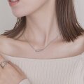 【金属アレルギー対応 316L】ニュアンスバースネークチェーンステンレスネックレス
