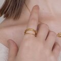 【金属アレルギー対応 316L】シンプル2連ステンレスリング