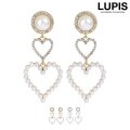 パール×2連ハートピアス