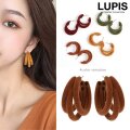 ベロア3連ワイドフープピアス