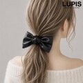レザー調リボンヘアゴム