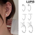 ワンポイントキャッチレスフープピアス