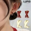 クロスリボンプチフープピアス