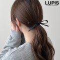 レザー調細リボンヘアゴム
