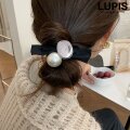 パール×メタルプレートヘアゴム