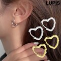 ハートフレームフープピアス