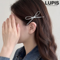 レザー調細リボンヘアクリップ