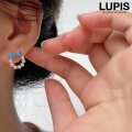 リボン×パールリングピアス