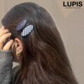チェック柄×プレーンヘアクリップセット