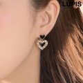 モノトーン2連ハートピアス