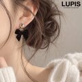 ベロア調リボンピアス