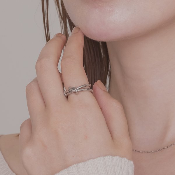 【金属アレルギー対応 316L】ノットロープステンレスリング