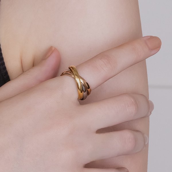 【金属アレルギー対応 316L】3連ステンレスリング