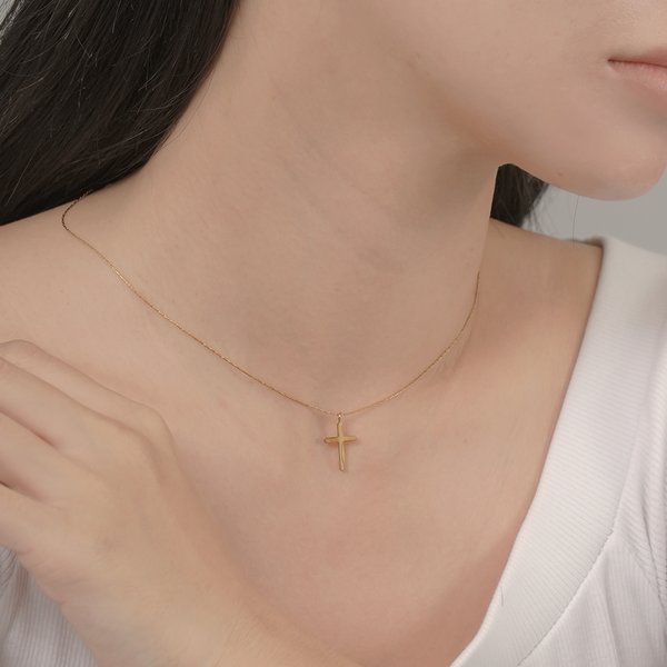【金属アレルギー対応 316L】クロスステンレスネックレス