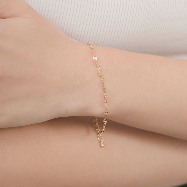 【金属アレルギー対応 316L】シンプルペタルチェーンステンレスブレスレット