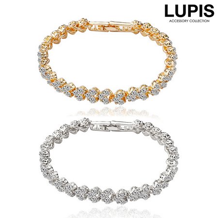 ハートラインストーンブレスレット