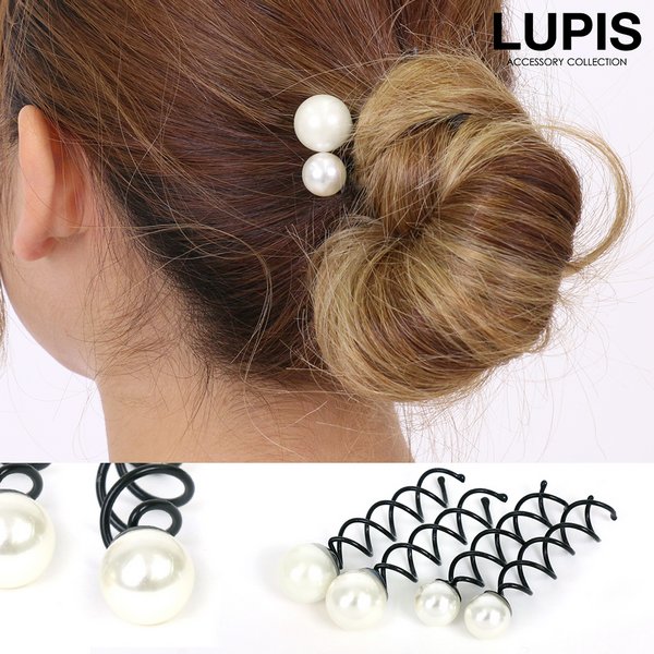 パールロングスクリューヘアピン 激安ヘアアクセサリーットの通販販売 ルピス Lupis