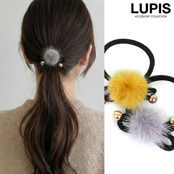 リボンファーヘアゴム