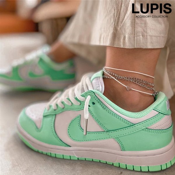 シルバーチェーン×ホワイトロープハートアンクレットセット