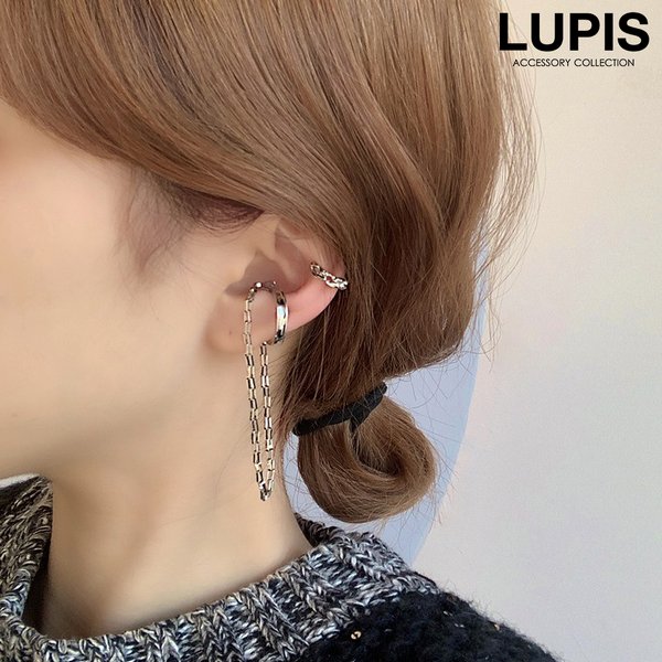 シルバーチェーンイヤーカフセット 激安ピアスの通販販売 ルピス Lupis