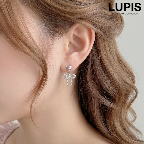 ハート×リボンパヴェピアス