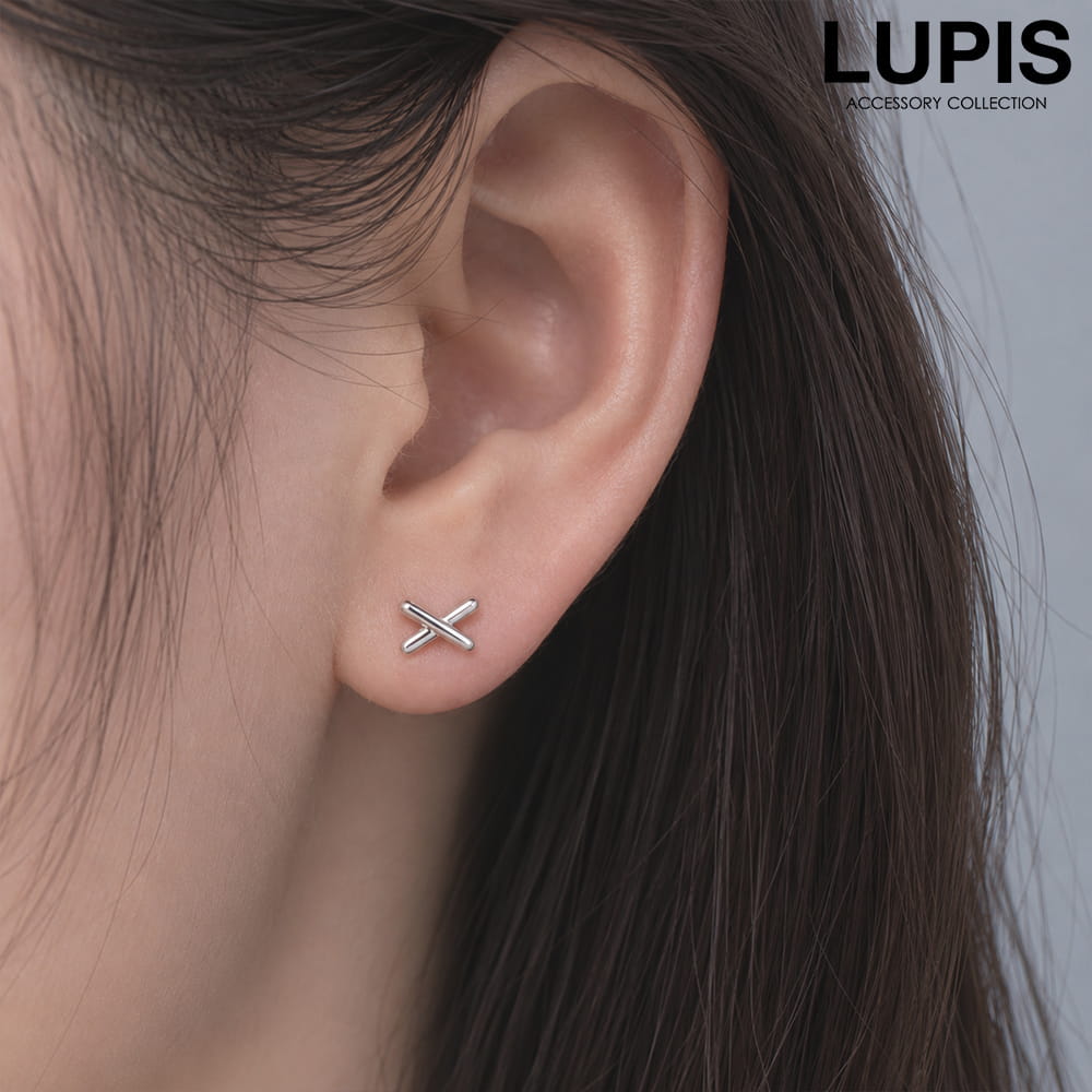 クロスラインプチピアス/シルバー