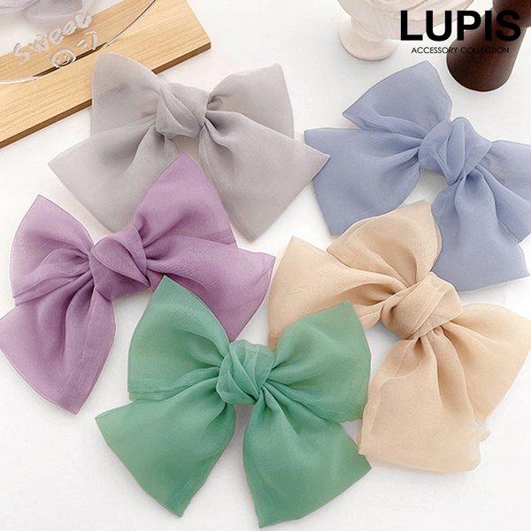 オーガンジーBIGリボンヘアクリップ - ヘアアクセサリーを激安で