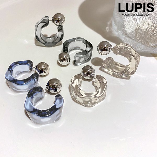 ヘキサゴン×メタルボールフープピアス