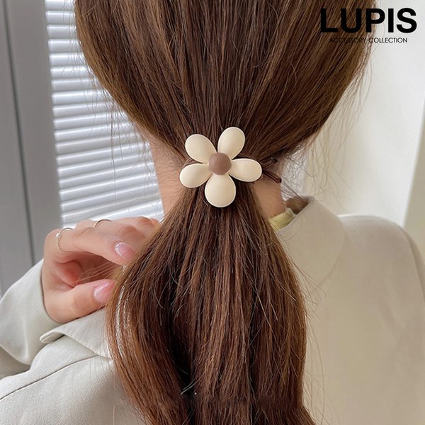 ぷっくりフラワーヘアゴム